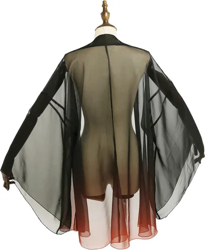 Vista 5 de Haikyuu Traje de baño de anime para mujer, salida de baño con frente abierto, kimono, cárdigan, bikini, traje de baño para playa
