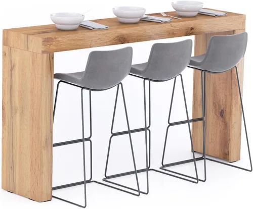 Vista 76 de Mobili Fiver Evolution - Mesa alta de bar de cocina fabricada en Italia Ahorra Espacio, Mesa de altura de mostrador montada en la pared para 1