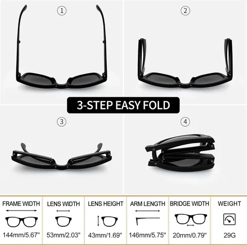 Vista 3 de Joopin Gafas de sol cuadradas polarizadas con protección UV para hombre y mujer