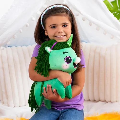 Vista 4 de Not Quite Narwhal Juniper Pom Pom Dazzlerump - Peluche de 12 pulgadas, material suave para abrazar, gran juego para el cabello