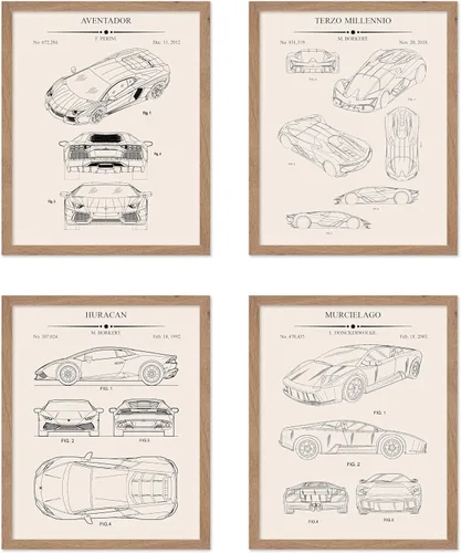 Vista 11 de Poster Master Póster de juguete de construcción de 2 piezas, estampado de patente de bloques de construcción, arte de minifigura, diseño