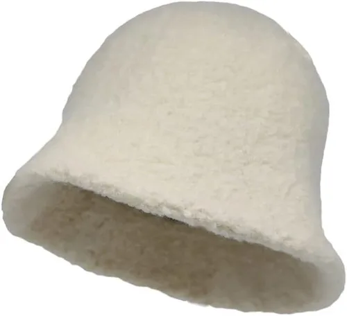 Vista 4 de WITHMOONS Lana Invierno Floppy Short Brim Mujer Cubo Sombrero Cloche Sombrero YZB0132 Beige