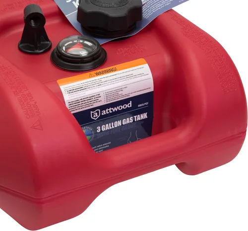 Vista 3 de Attwood 8803LP2 Tanque de combustible portátil de 3 galones con certificación EPA y CARB