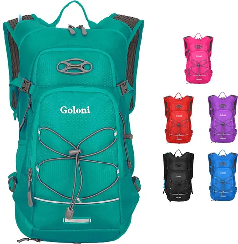 Vista 9 de Mochila de hidratación, mochila de senderismo ligera con vejiga de agua de 2 L, mochila de agua para ciclismo, correr, festival
