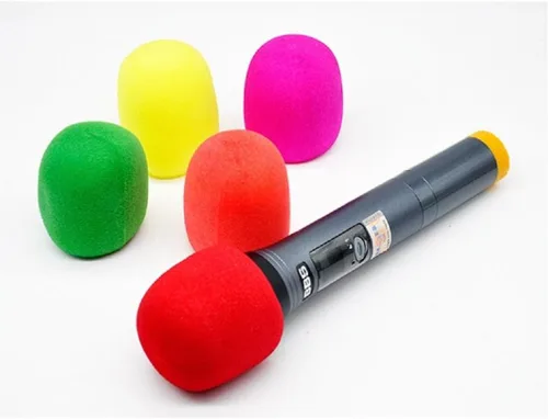 Vista 5 de Yiasangly Funda para micrófono, cubierta de micrófono de espuma gruesa, parabrisas de micrófono de escenario de mano, fundas de espuma