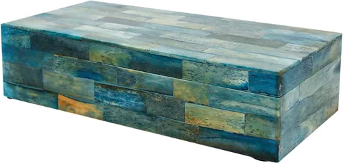 Vista 23 de Handicrafts Home Organizador para joyas y caja de almacenamiento, cajas decorativas para mujer y chicas, para envoltura, estampado de cheurón blanco