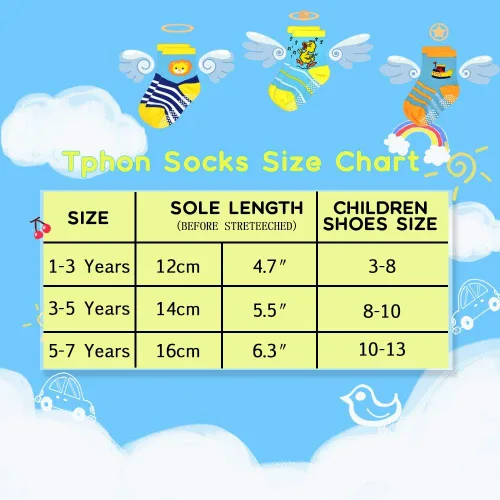 Vista 7 de Tphon 12 pares de calcetines antideslizantes con agarre en la parte inferior antideslizante de algodón antideslizante para niños niñas niños 1-7