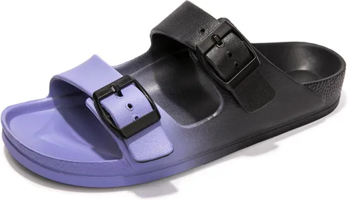 Vista 58 de FUNKYMONKEY - Sandalias bajas cómodas para mujer, hechas de etilvinilacetato, ajustables con hebilla doble