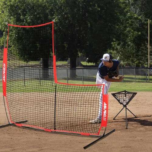Vista 5 de 7FT Batting Screen, I-Screen L-Screen Pitching Net for Pitcher