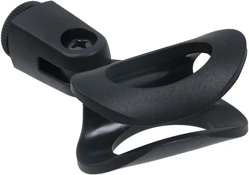 Vista 4 de 4 piezas de clip para micrófono de goma, soporte flexible para micrófono de mano, soporte ajustable de ángulo inalámbrico, negro, en forma de huevo