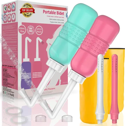 Vista 12 de 2 botellas portátiles de bidé de viaje de 15.2 fl oz Peri para posparto esenciales para recuperación perineal, cuidado femenino, tratamiento