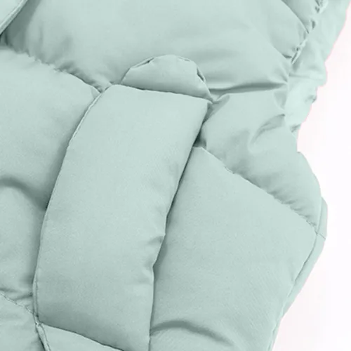 Vista 5 de Chaleco de plumón para bebés y niñas, lindo abrigo de algodón con capucha con orejas de oso para invierno, chaleco cálido para niños