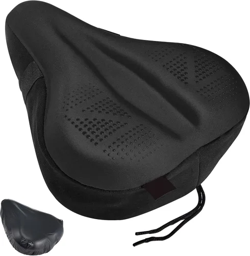 Vista 13 de Zacro Bike Seat Cushion - Padded Gel Bike Seat Cover for Men & Women, Padding Bicycle Saddle fit with Peloton/Spin Stationary Exercise/Mountain Road