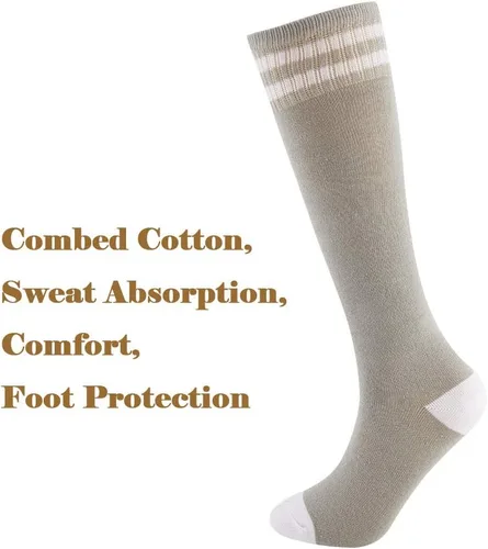 Vista 2 de Calcetines altos hasta la rodilla para niños, calcetines de fútbol de algodón para niños, niñas, niños pequeños