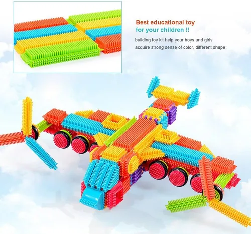 Vista 5 de Teytoy 100 piezas de bloques de construcción con forma de cerda para niños pequeños