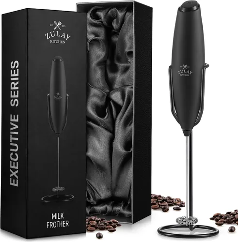 Vista 418 de Zulay Milk Boss Espumador de leche potente manual, hace espuma para latte, batidor para mezclar bebidas, café, miniespumador para capuchino, frappé