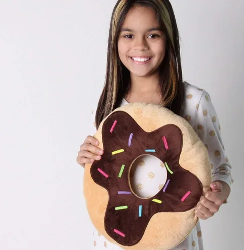 Vista 2 de Snuggle Stuffs Sprinkles Donut - Almohada de felpa de 14 pulgadas (chocolate)