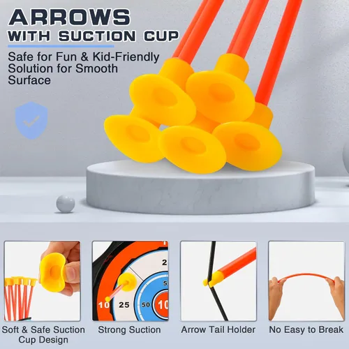 Vista 3 de Bow and Arrow Set for Kids, 2-Pack LED Light Up Archery Set for Boys Girls Azul y verde
