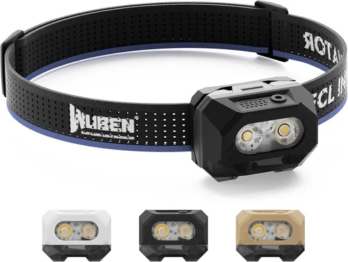 Vista 10 de WUBEN Linterna frontal LED H4 recargable, 800 lúmenes, linterna frontal súper brillante, linterna frontal impermeable IP68 con sensor de movimiento
