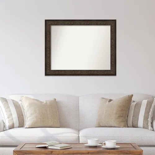 Vista 565 de Amanti Art Espejo de pared personalizado no biselado (25 x 25 pulgadas), marco de bronce acentuado, varios tamaños personalizados, espejo de baño