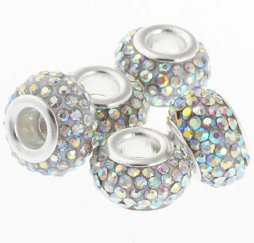 Vista 12 de RUBYCA Cuentas de cristal checo hechas a mano con agujero grande para pulseras europeas (10 unidades, morado, 0.433 in)