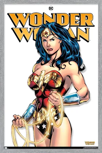 Vista 16 de Trends International DC Comics Wonder Woman - Póster de pared, 22.4 pulgadas de largo x 14.7 pulgadas, versión enmarcada de madera de granero