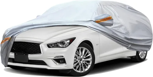 Vista 45 de TUCAREST - Funda de auto completa de 6 capas de alta calidad, diseño de cremallera de carcasa dura, impermeable, resistente a la intemperie