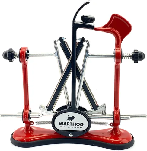 Vista 10 de Warthog V-Sharp A4 - Afilador de cuchillos, ideal para cocineros caseros, pescadores, cazadores, varillas de diamante, ángulos ajustables, marco