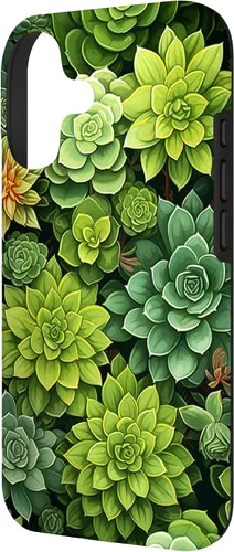 Vista 2 de Succulent Plant Botanical Green Floral Pattern Flower Cactus Case for iPhone 17