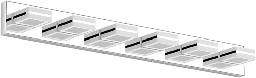 Vista 19 de Ralbay - Luces de tocador de baño de 5 temperaturas de color ajustables, negras, 4 luces, acrílicas, modernas, LED, mate, accesorios de iluminación