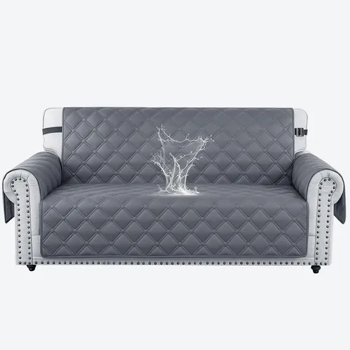 Vista 19 de XINEAGE Funda impermeable para sillón, funda para sofá de 1 plaza con correas elásticas y bolsillos, triple protección antideslizante, lavable