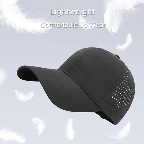 Vista 3 de LUCKYBUNNY Gorras de béisbol de secado rápido para mujer, malla transpirable, protección UV, gorra deportiva para pesca y correr