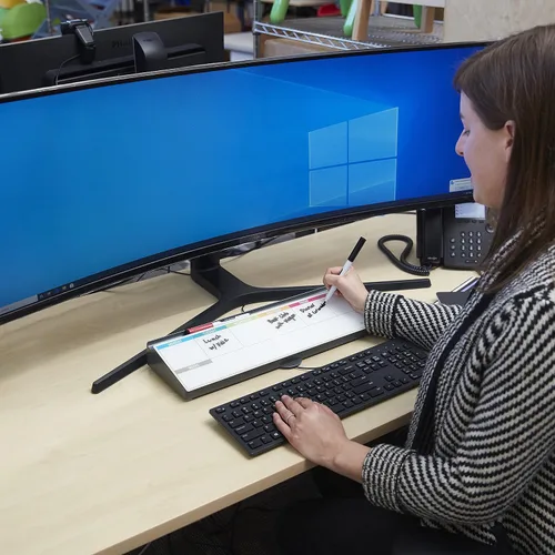 Vista 8 de ECR4Kids MessageStor - Teclado para escribir y almacenar, organizador de escritorio, ondas