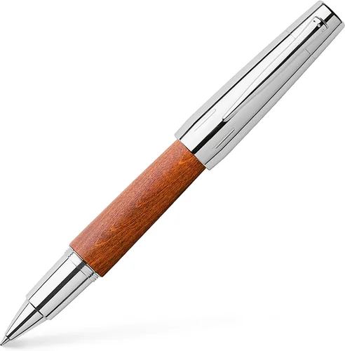 Vista 7 de Faber-Castell e-motion - Bolígrafo roller de madera y cromo, color negro