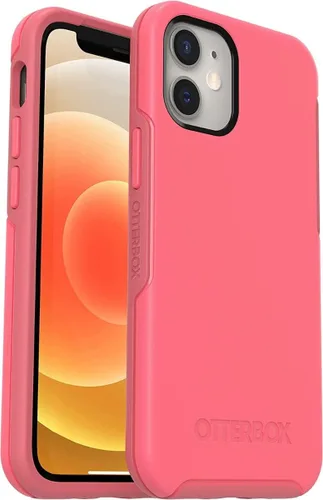 Vista 2 de OtterBox Symmetry+ - Funda protectora delgada para iPhone 12 mini con MagSafe, a prueba de golpes y caídas, probada 3 veces según el estándar Rosa
