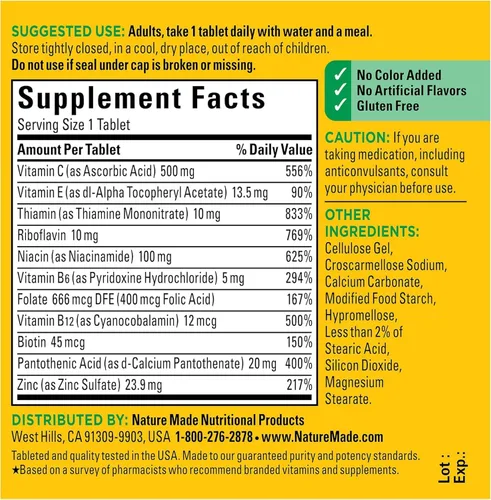 Vista 4 de Nature Made Complejo Stress B con Zinc Tamaño 75ct (Pack de 2) 150 ct Total