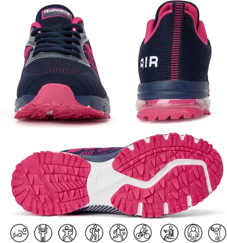 Vista 5 de Akk Women Air Shoes Running Sneakers Tennis Walking Shoes Mesh Breathable Gym Work Fashion Sneakers