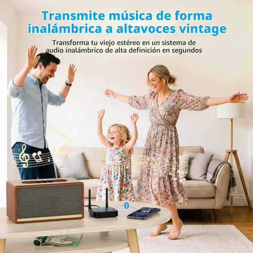 Vista 3 de [Actualizado] 1Mii B06Pro Receptor Bluetooth de largo alcance, adaptador de audio inalámbrico HiFi, receptor Bluetooth 5.3 con envolvente 3D aptX HD