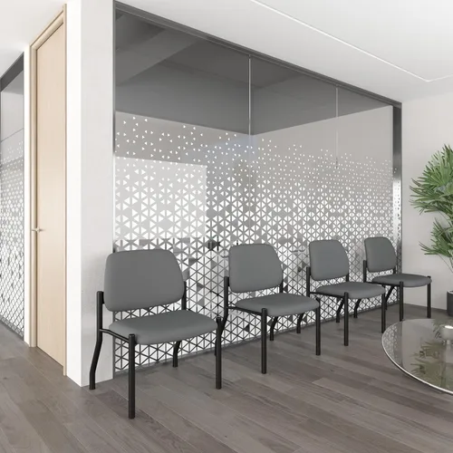 Vista 2 de Boss Office Products Silla sin brazos para sala de recepción de invitados 400 lb. Capacidad de peso, gris