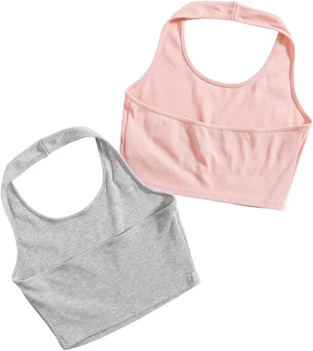 Vista 2 de SweatyRocks Chaleco básico sin mangas para mujer, paquete de 2