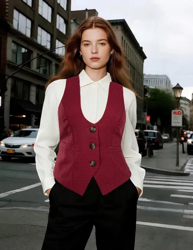 Vista 11 de GRACE KARIN - Chaleco corto para mujer con espalda cruzada, chaleco estilo académico y retrofuturista