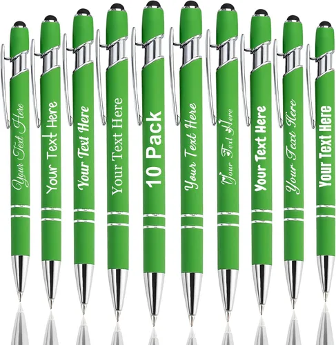 Vista 72 de Hasta 300 bolígrafos personalizados a granel con nombre personalizado con grabado gratis, puntas de lápiz capacitivo grabado, bolígrafo