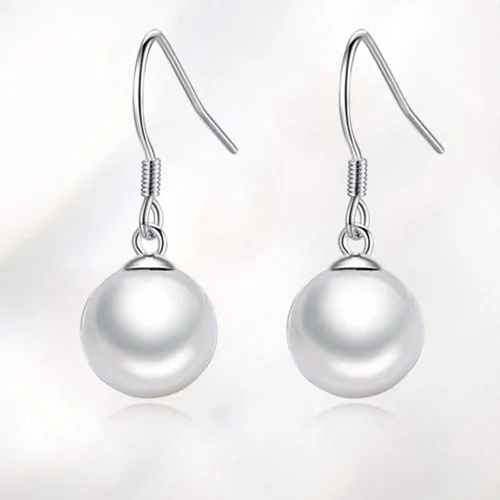 Vista 3 de Pearl earrings S925 sterling silver pearl pendant earrings for women