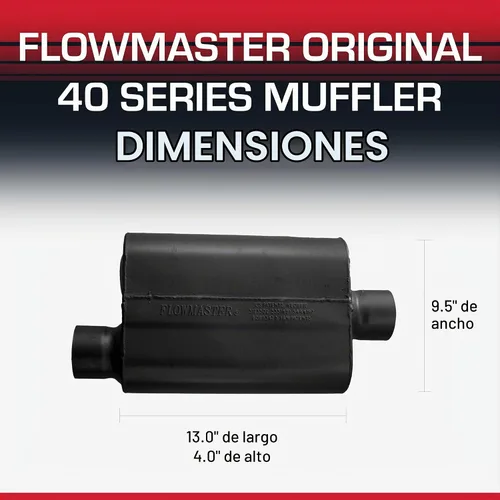 Vista 8 de Flowmaster 43041 serie 40 Silenciador. Entrada centrada/salida central