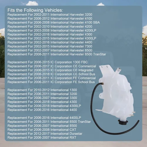 Vista 4 de Depósito de refrigerante del motor 603-5104 de reemplazo para 2002-2016 International Harvester 3200 4100 4200 4300, 2006-2018 IC Corporation etc