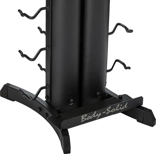 Vista 4 de Body-Solid Vertical Gym Organizer Package with Lat and Curl Bar, Revolving Bars, Tricep Pressdown and Handles, Compact Storage Rack for 20 Handles &