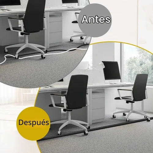 Vista 6 de JAHOMFAI Cubierta para cables de piso 1m de largo, cubiertas para cables en el suelo para proteger los cables y prevenir riesgos de caídas, fácil