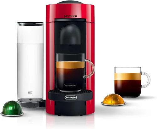 Vista 12 de Nespresso VertuoPlus - Máquina de café y espresso de De'Longhi con espumador de leche Aeroccino, color rojo cereza