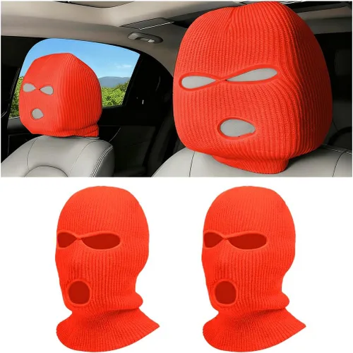 Vista 8 de 2 piezas de fundas para reposacabezas de automóvil, protector de cara completa personalizado y divertido para vehículos, envoltura de protección