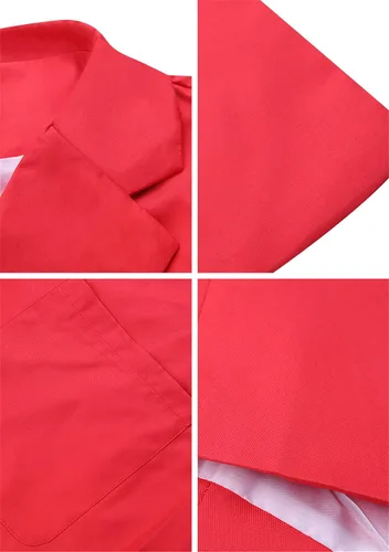 Vista 2 de TYQQU Chaqueta casual de manga larga con frente abierto, cuello de solapa, chaqueta de trabajo de talla grande para mujer